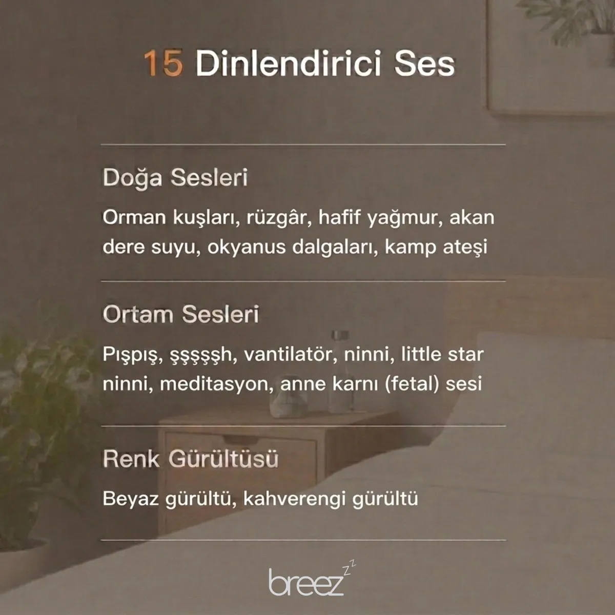 Breez Mini 15 dinlendirici ses